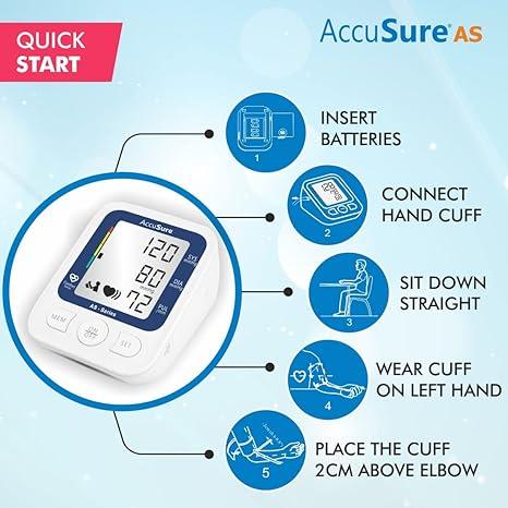 AccuSure AS Series Automatic and Advance Feature Blood Pressure Monitoring System, White