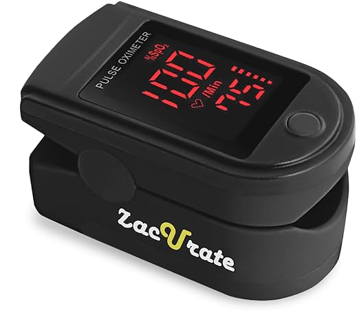Choicemmed Zacurate Pro Series 500DL Fingertip Pulse Oximeter Blood Oxygen Saturation Monitor with Silicon Cover, Pulse Oximeter  (Royal Black)