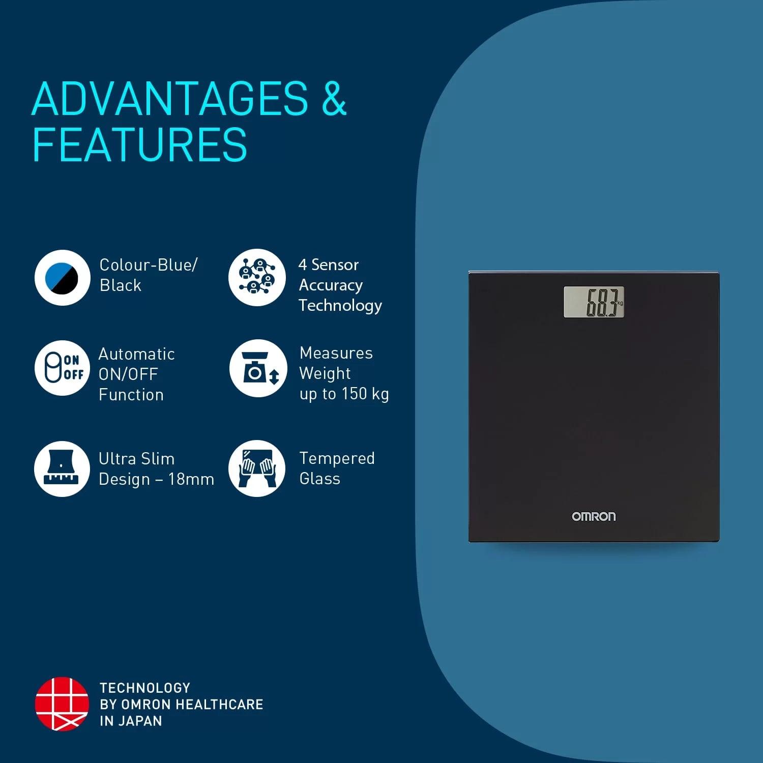 Omron HN 289  Automatic Personal Digital Weight Scale With Large LCD Display and 4 Sensor Technology For Accurate Weight Measurement